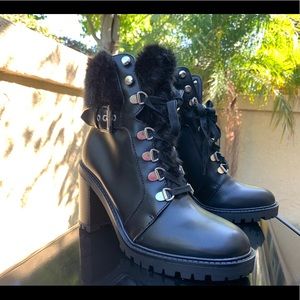 BOOTIES -  Fur Lace Up Booties GUESS (NEW)